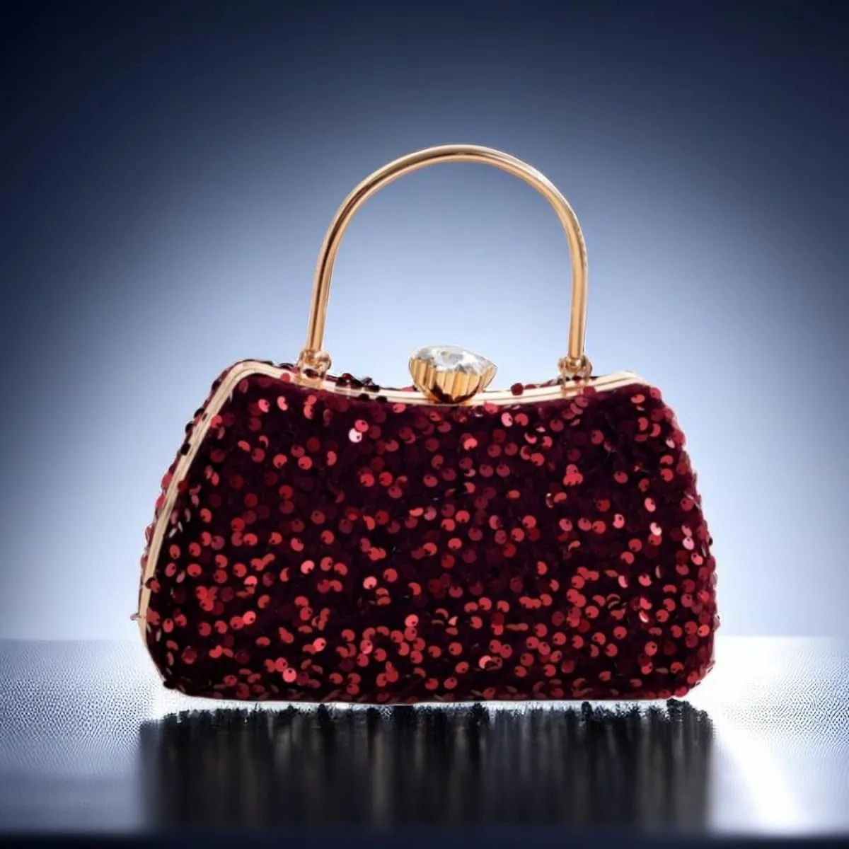 IAMUHI Small Sequins Clutch Purse Top Handle Evening Handbag Mini Square Shoulder Crossbody Bag
