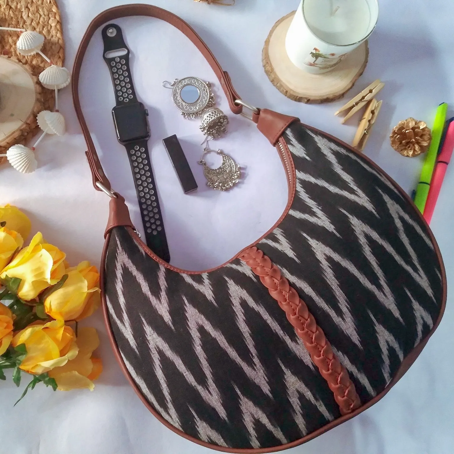 Ikat Wave Hobo Bag
