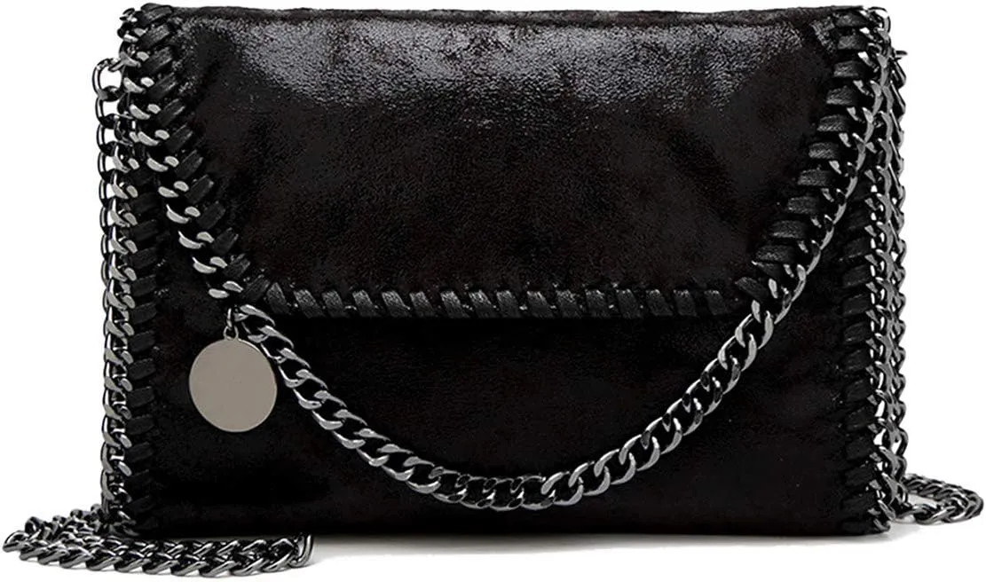 JOTHIN Crossbody Bags for Women Designer Handbags for Women Black Clutch Chain Crossbody Purse Women's Shoulder Handbags(Black)