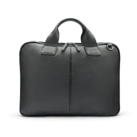 Kingston Leather 13" Laptop Briefcase - Black With Gunmetal