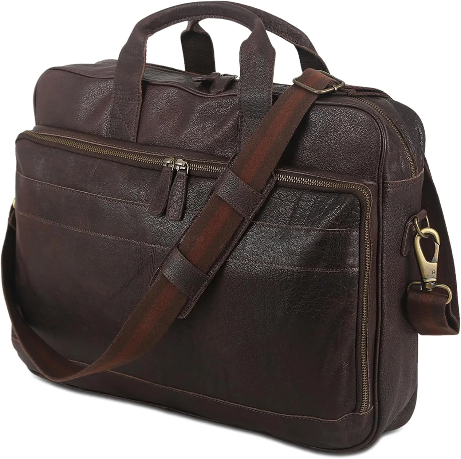 KomalC 16 Inch Leather briefcases Laptop Messenger Bags for Men and Women Best Office Satchel Bag