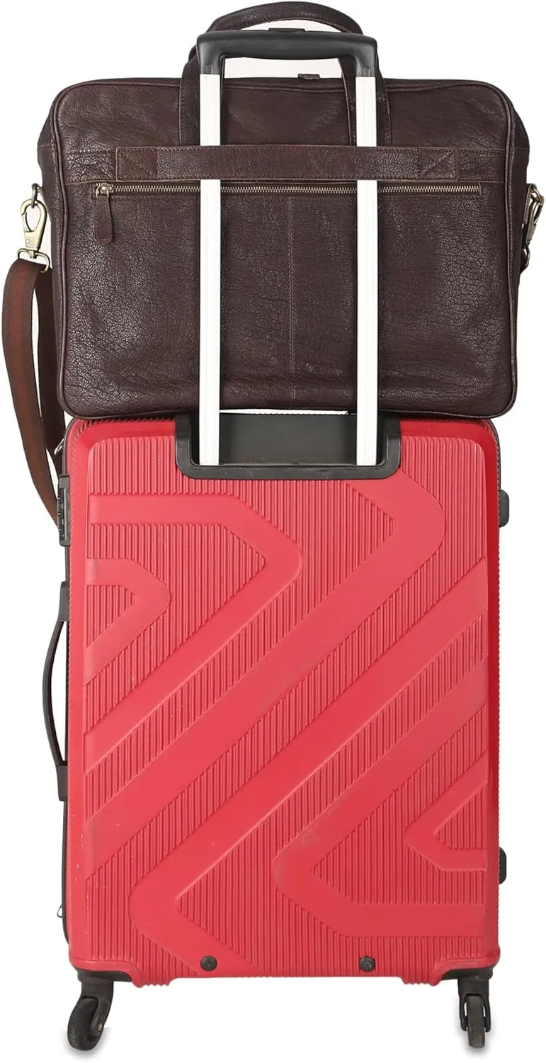 KomalC 16 Inch Leather briefcases Laptop Messenger Bags for Men and Women Best Office Satchel Bag