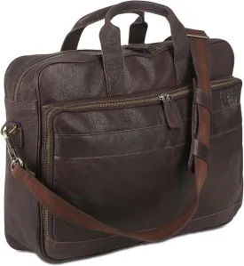 KomalC 16 Inch Leather briefcases Laptop Messenger Bags for Men and Women Best Office Satchel Bag