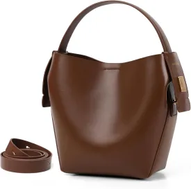 LA FESTIN Leather Bucket Bags for Women - Adjustable Long Strap Designer Crossbody Handbags, Shoulder Purse for Everyday Use