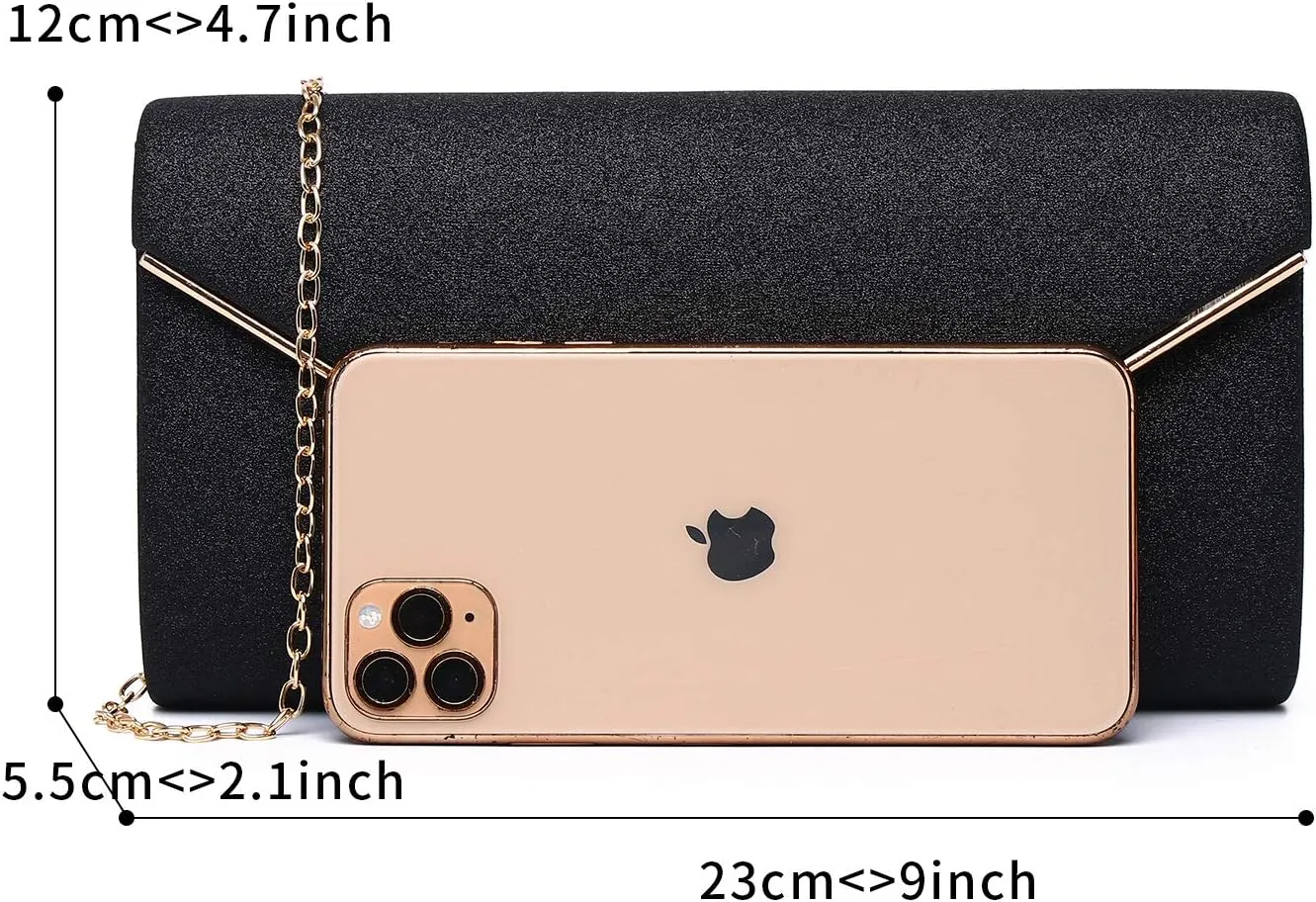 Labair Shining Envelope Clutch Purses for Women Evening Purses and Clutches For Wedding Party.