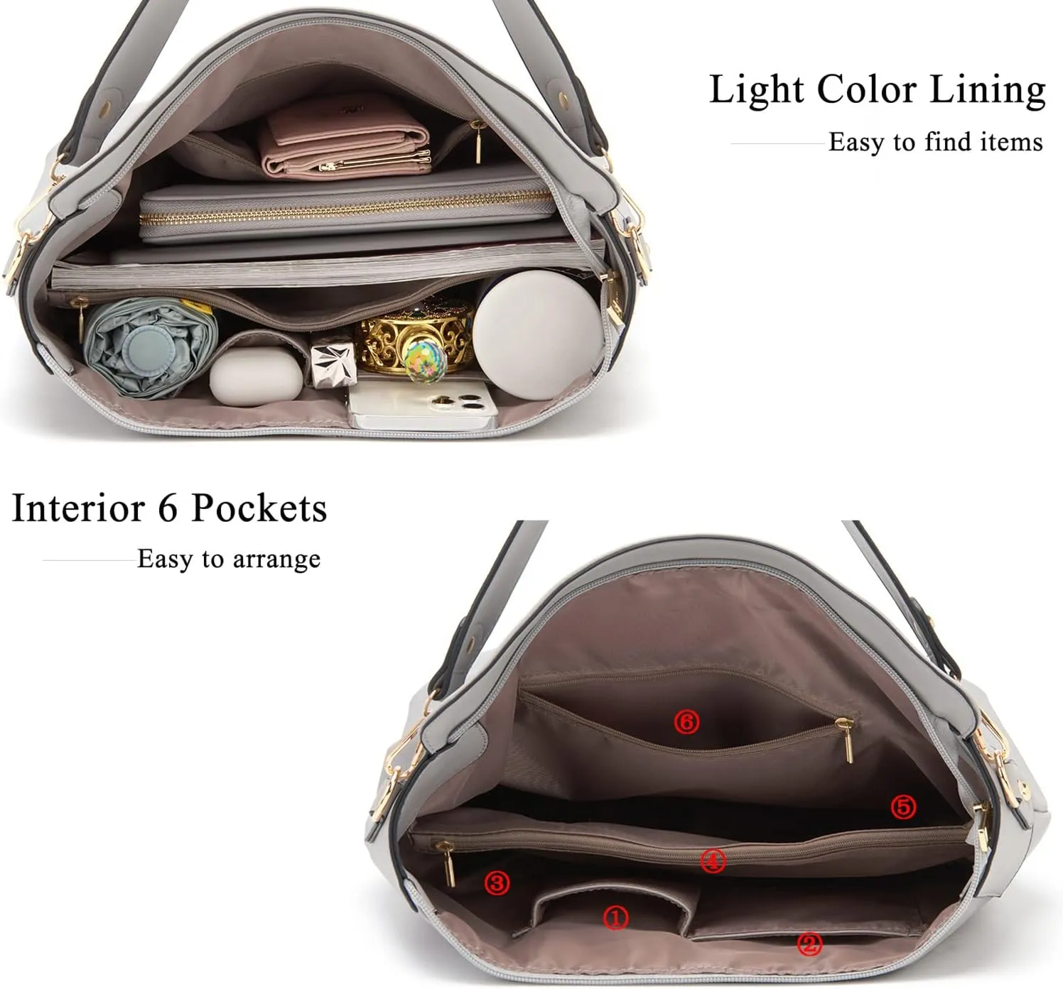 Large Crossbody Bags Ladies Shoulder Handbags Purse and Wallet Set for Women Totes Hobo Purses