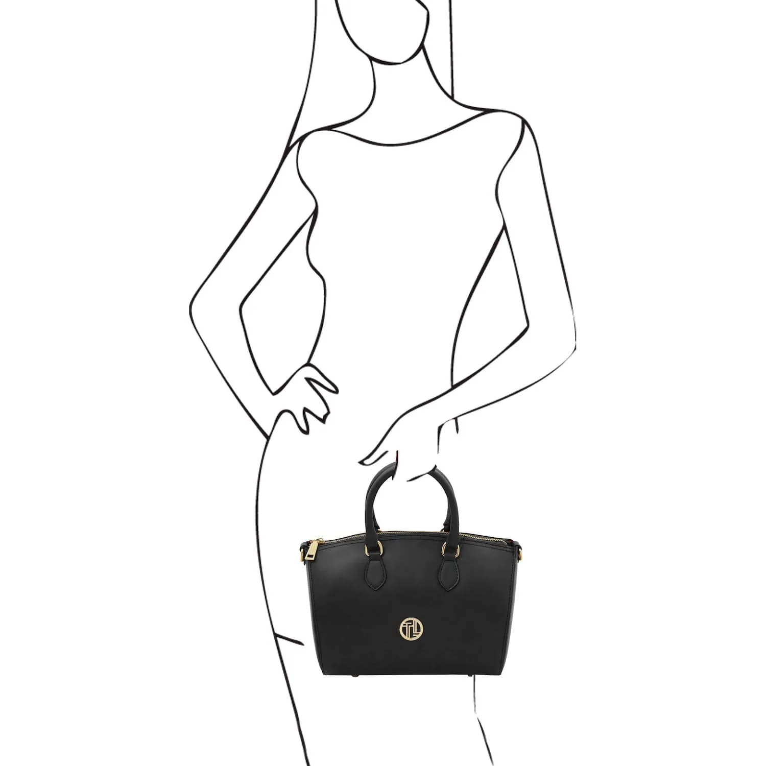 Layla - Leather small duffle handbag | TL142399