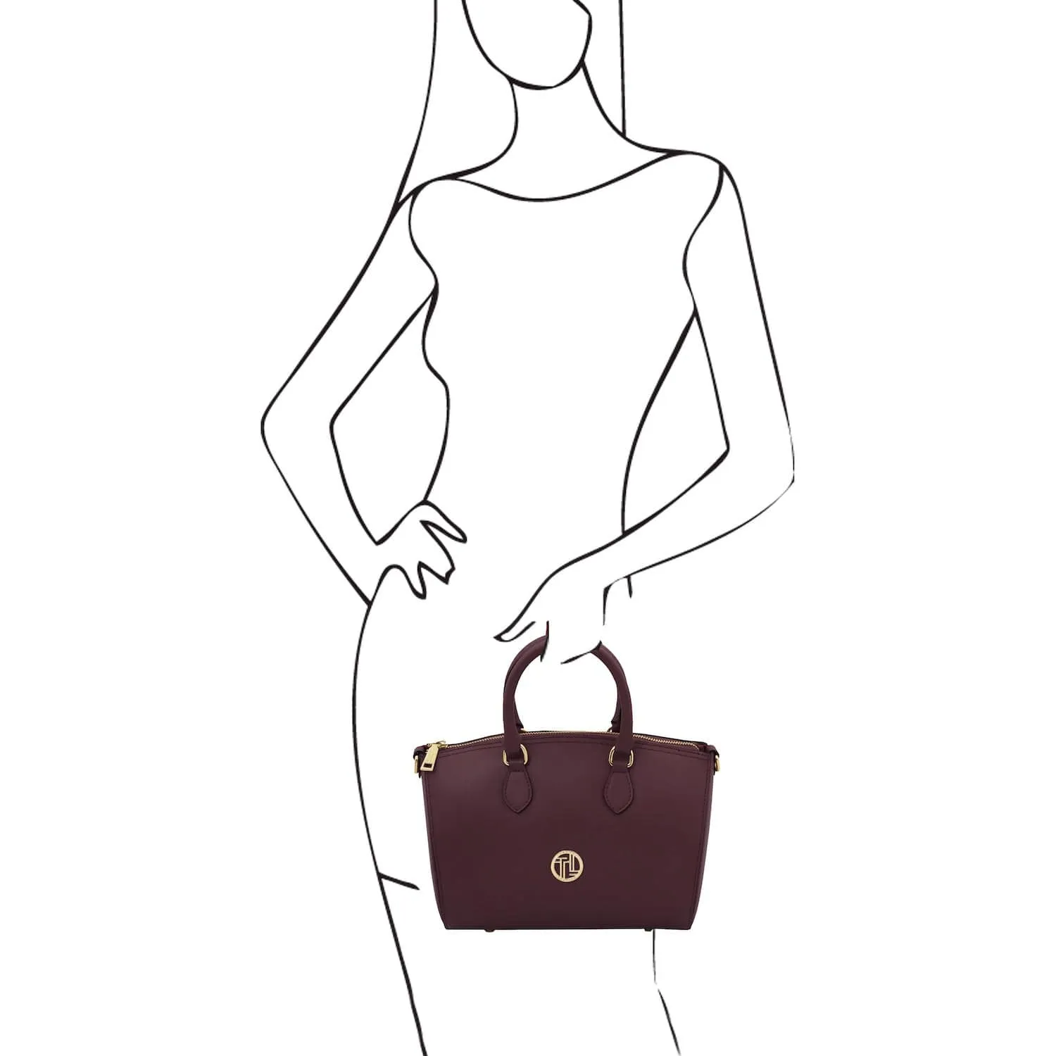 Layla - Leather small duffle handbag | TL142399