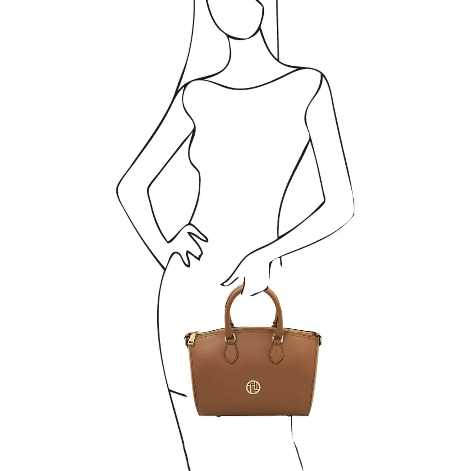 Layla - Leather small duffle handbag | TL142399