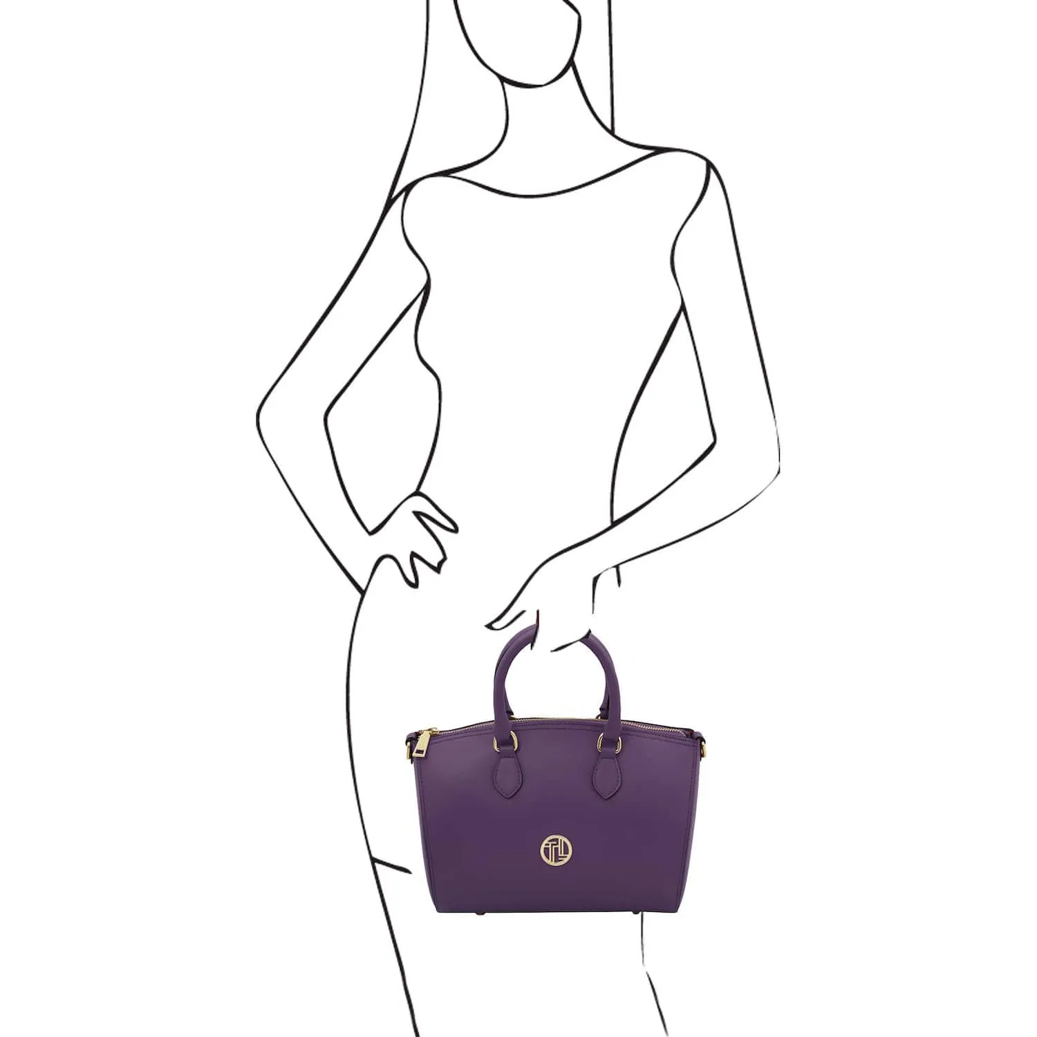 Layla - Leather small duffle handbag | TL142399