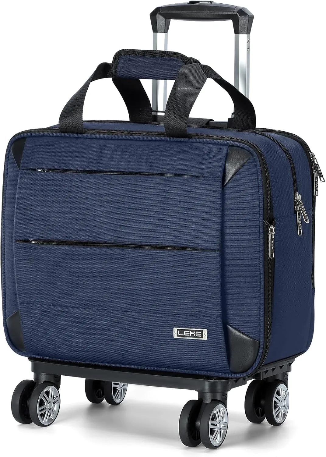 Lekebobor Rolling Laptop Bag - Rolling Laptop Briefcase on Wheels for Women/Men Fits Up to 15.6Inch Rolling computer Bags Water Resistant for Travel Work and Business (Blue)