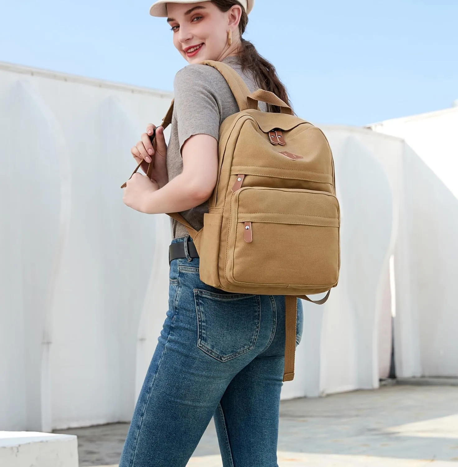 Lightweight Kids Backpacks for School Bag Canvas Small Travel Backpacks for Women Girls Boys Bookbag Toddler Back Pack