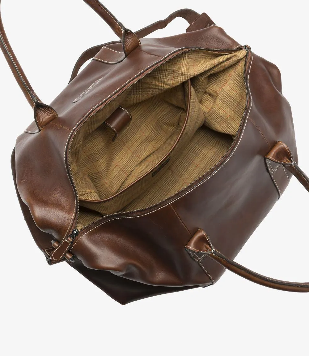 LOAKE BALMORAL BROWN LEATHER WEEKEND BAG