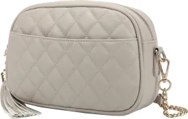 lola mae Quilted Crossbody Bag, Medium Lightweight Shoulder Purse Top Zipper Tassel Accent