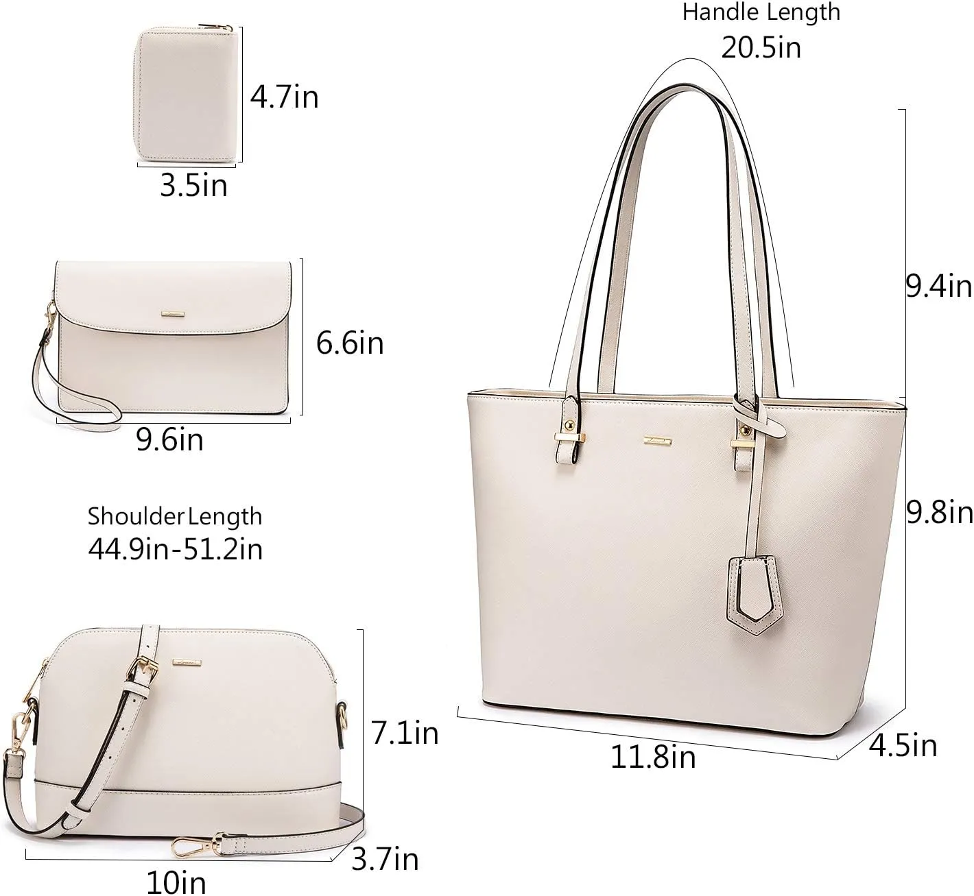 LOVEVOOK Handbags for Women Shoulder Bags Tote Satchel Hobo 3pcs Purse Set