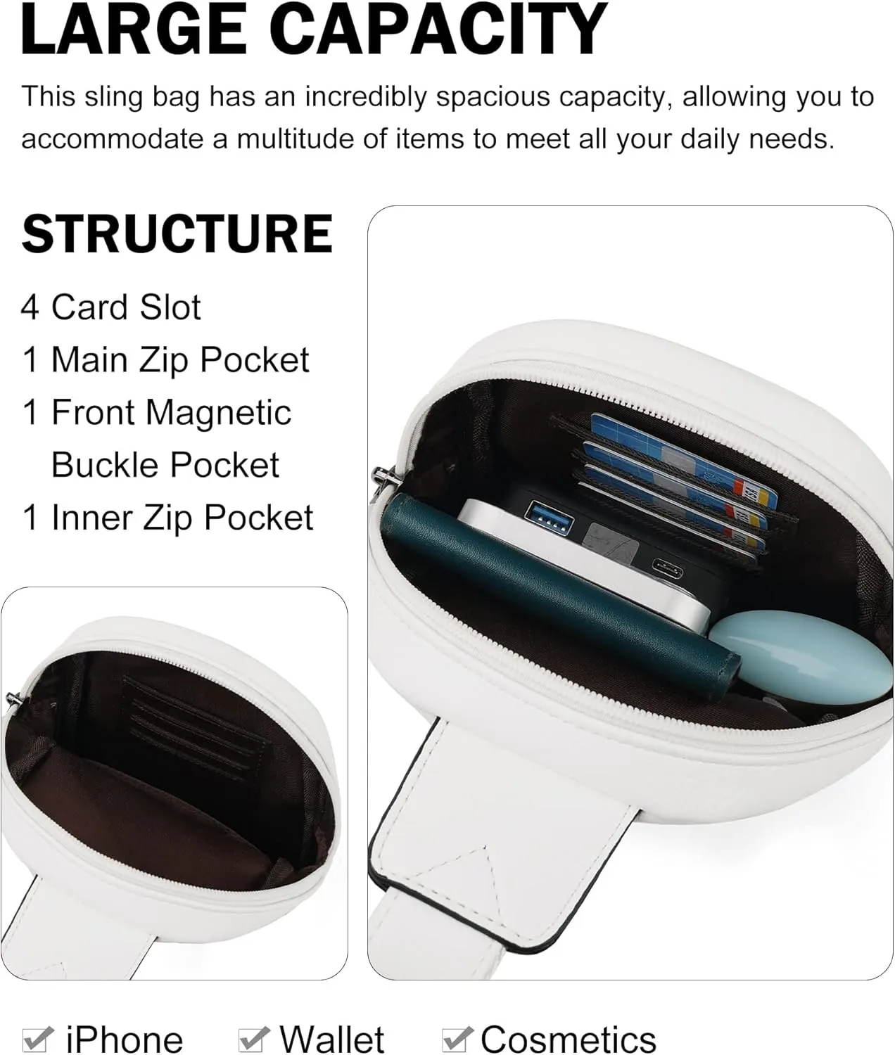 MASINTOR Small Sling Bag for Women Fashion Fanny Pack Crossbody Bags for Women Sling Backpack for Travel