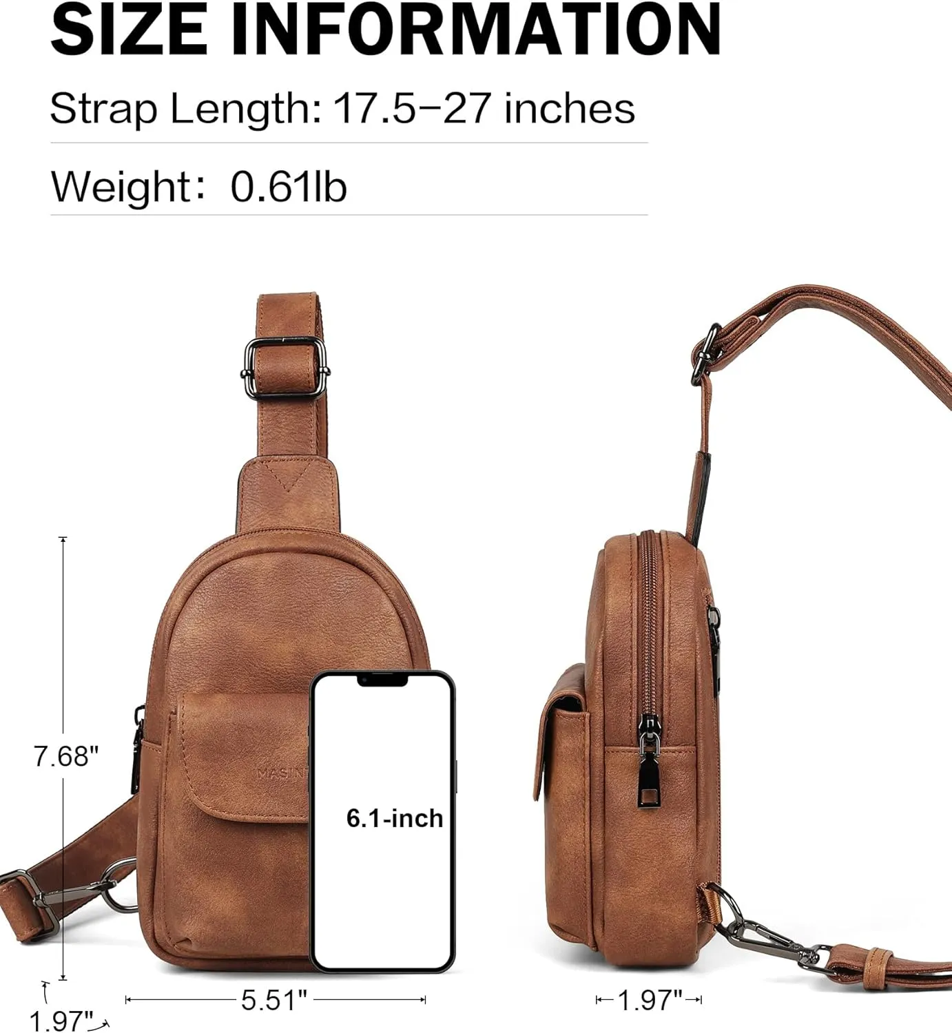 MASINTOR Small Sling Bag for Women Fashion Fanny Pack Crossbody Bags for Women Sling Backpack for Travel