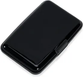 Mayski Credit Card Holder, RFID Blocking, Aluminum Alloy Hard Case, Small Mini Business Metal Wallet for Women Men, Black