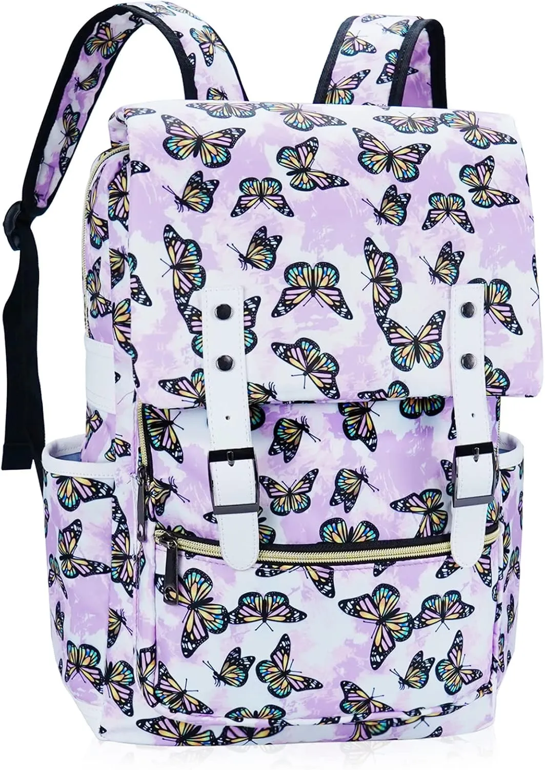 MCWTH Butterfly School Backpack for Girls Women, 15.6 inch Laptop Backpacks Bookbags for College Travel