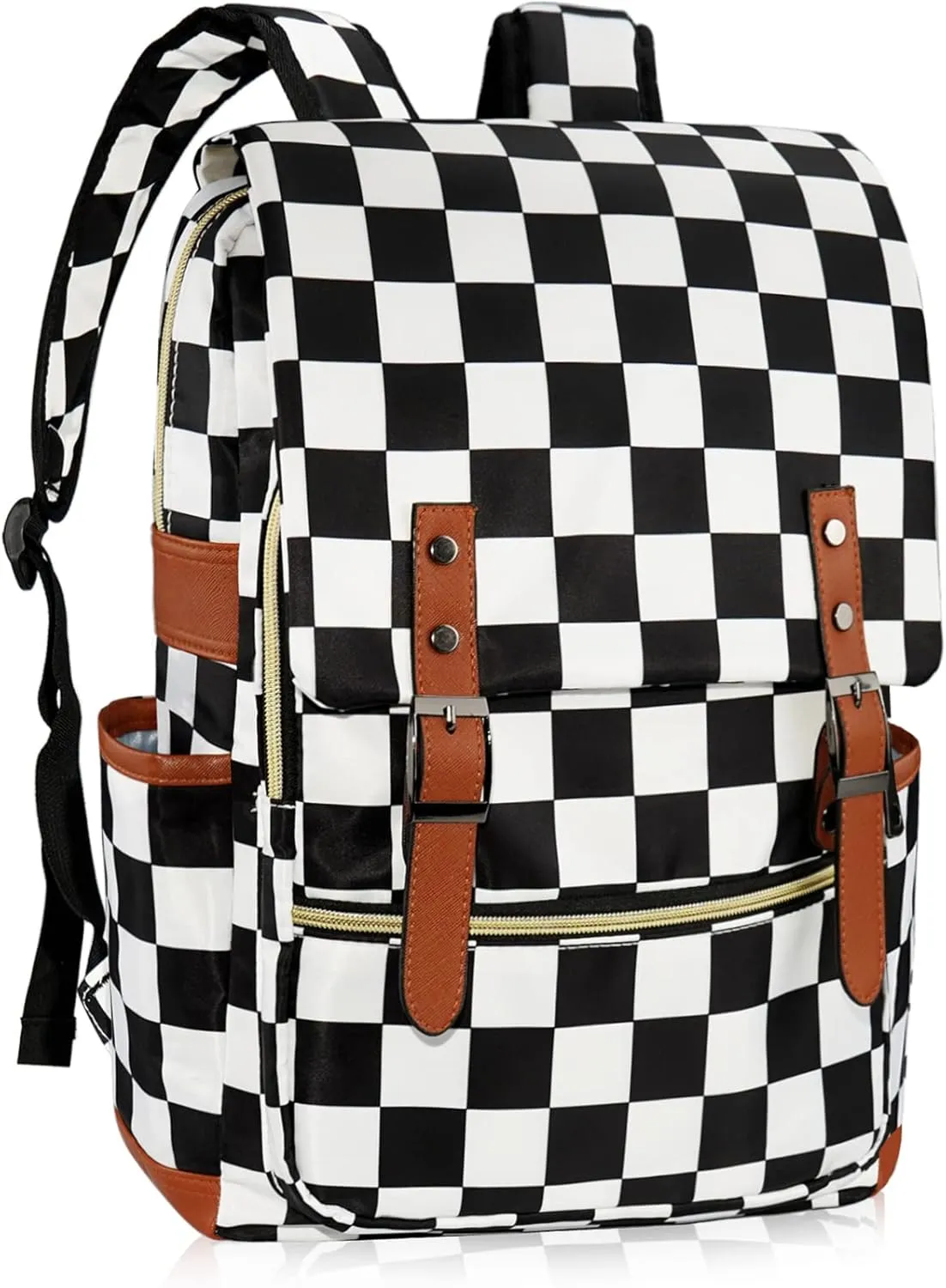 MCWTH Checkered School Backpack for Girls Women, 15.6 inch Laptop Backpacks Bookbags for College Travel