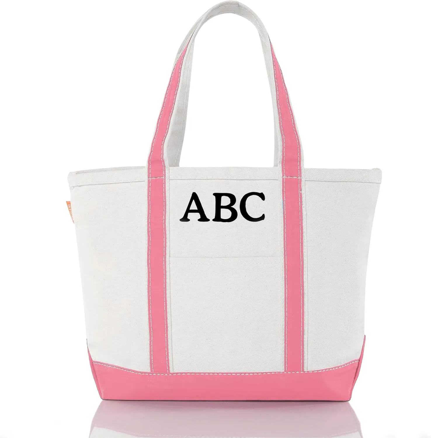 Medium Classic Canvas Tote Bag for Women, Top Zipper Closure, Outer Pocket, Daily Essentials, Groceries, Traveling