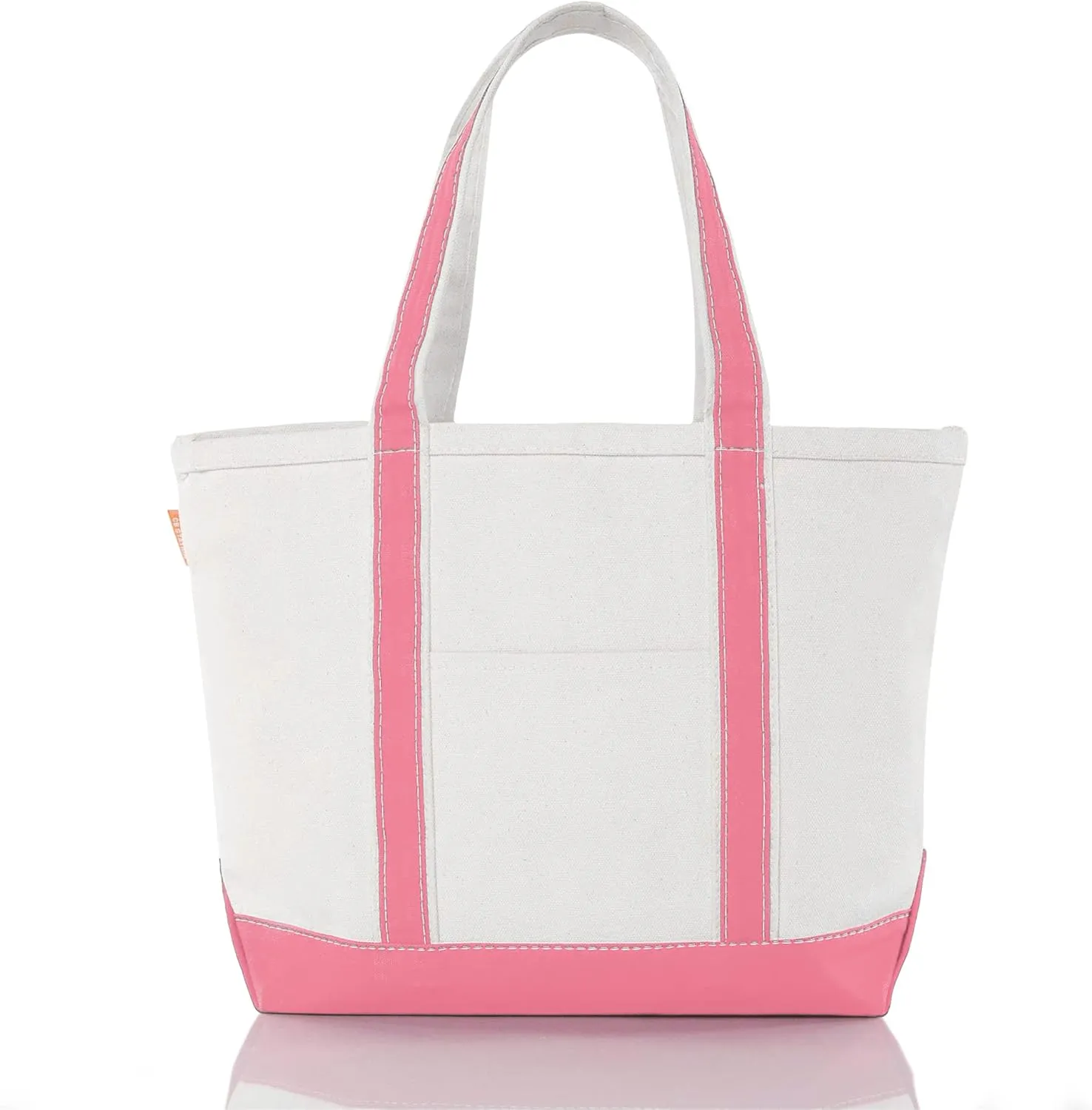 Medium Classic Canvas Tote Bag for Women, Top Zipper Closure, Outer Pocket, Daily Essentials, Groceries, Traveling