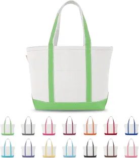 Medium Classic Canvas Tote Bag for Women, Top Zipper Closure, Outer Pocket, Daily Essentials, Groceries, Traveling