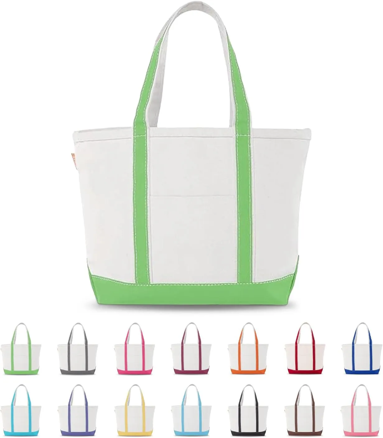 Medium Classic Canvas Tote Bag for Women, Top Zipper Closure, Outer Pocket, Daily Essentials, Groceries, Traveling