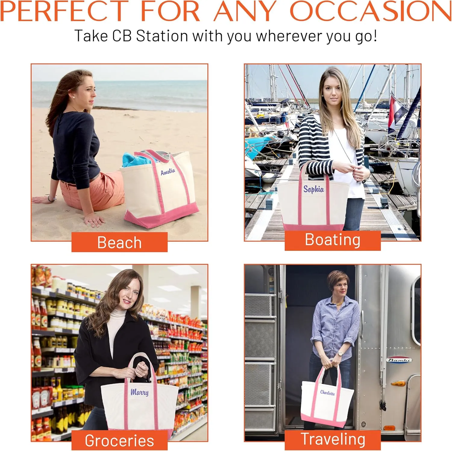 Medium Classic Canvas Tote Bag for Women, Top Zipper Closure, Outer Pocket, Daily Essentials, Groceries, Traveling