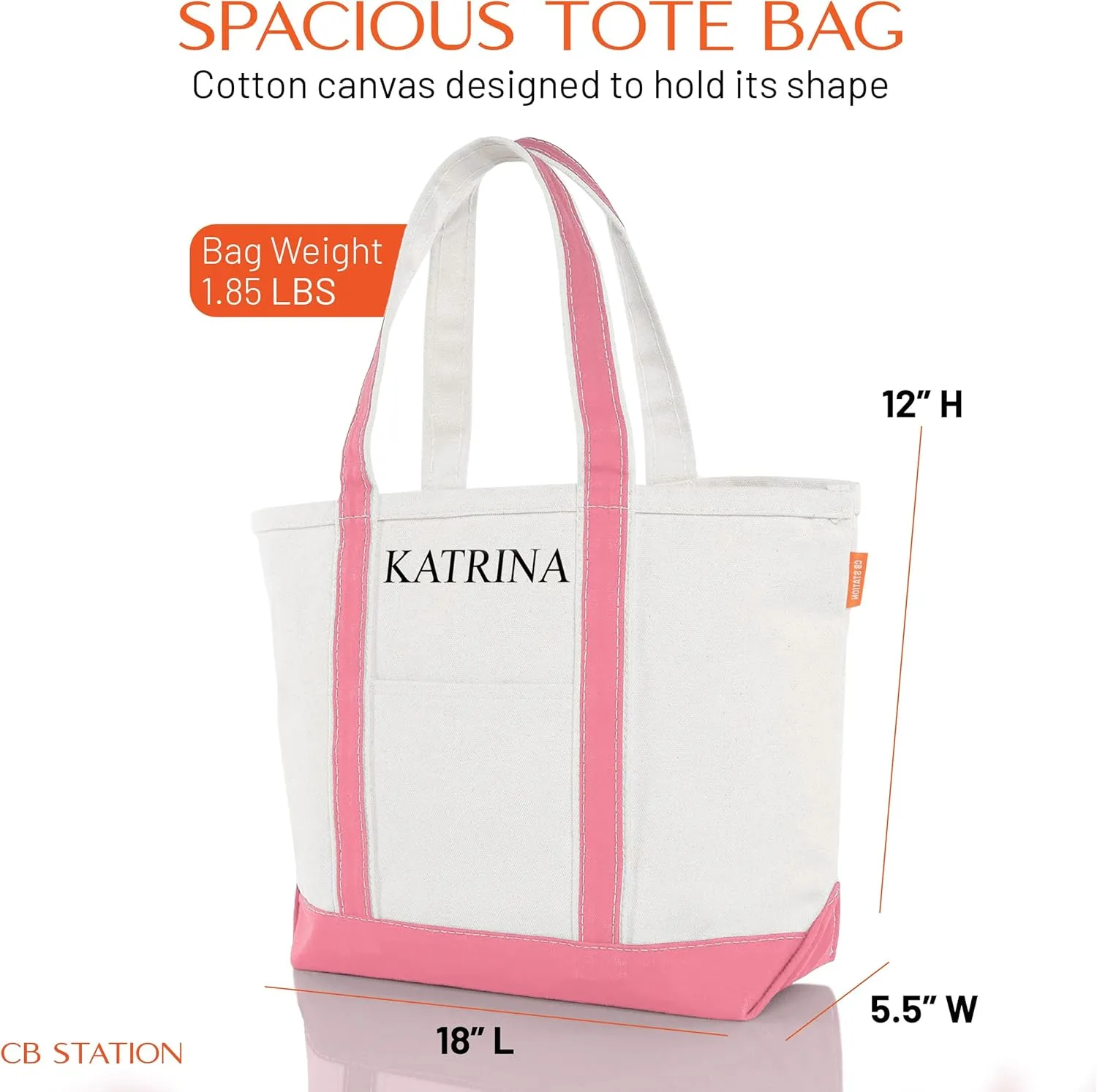 Medium Classic Canvas Tote Bag for Women, Top Zipper Closure, Outer Pocket, Daily Essentials, Groceries, Traveling