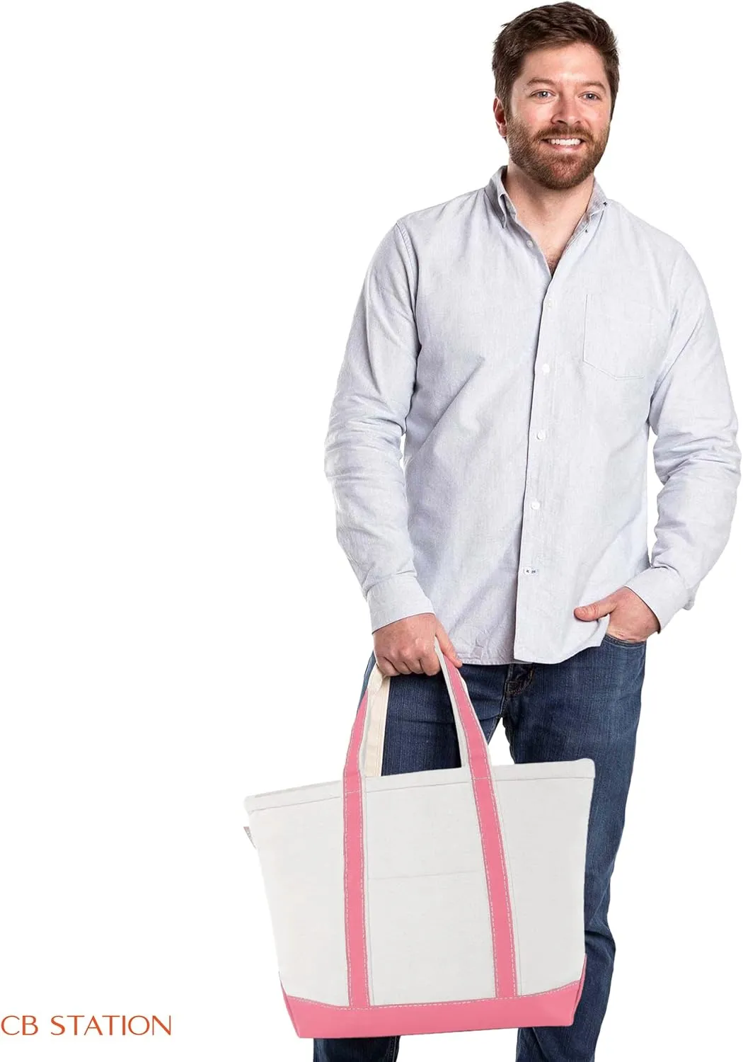 Medium Classic Canvas Tote Bag for Women, Top Zipper Closure, Outer Pocket, Daily Essentials, Groceries, Traveling