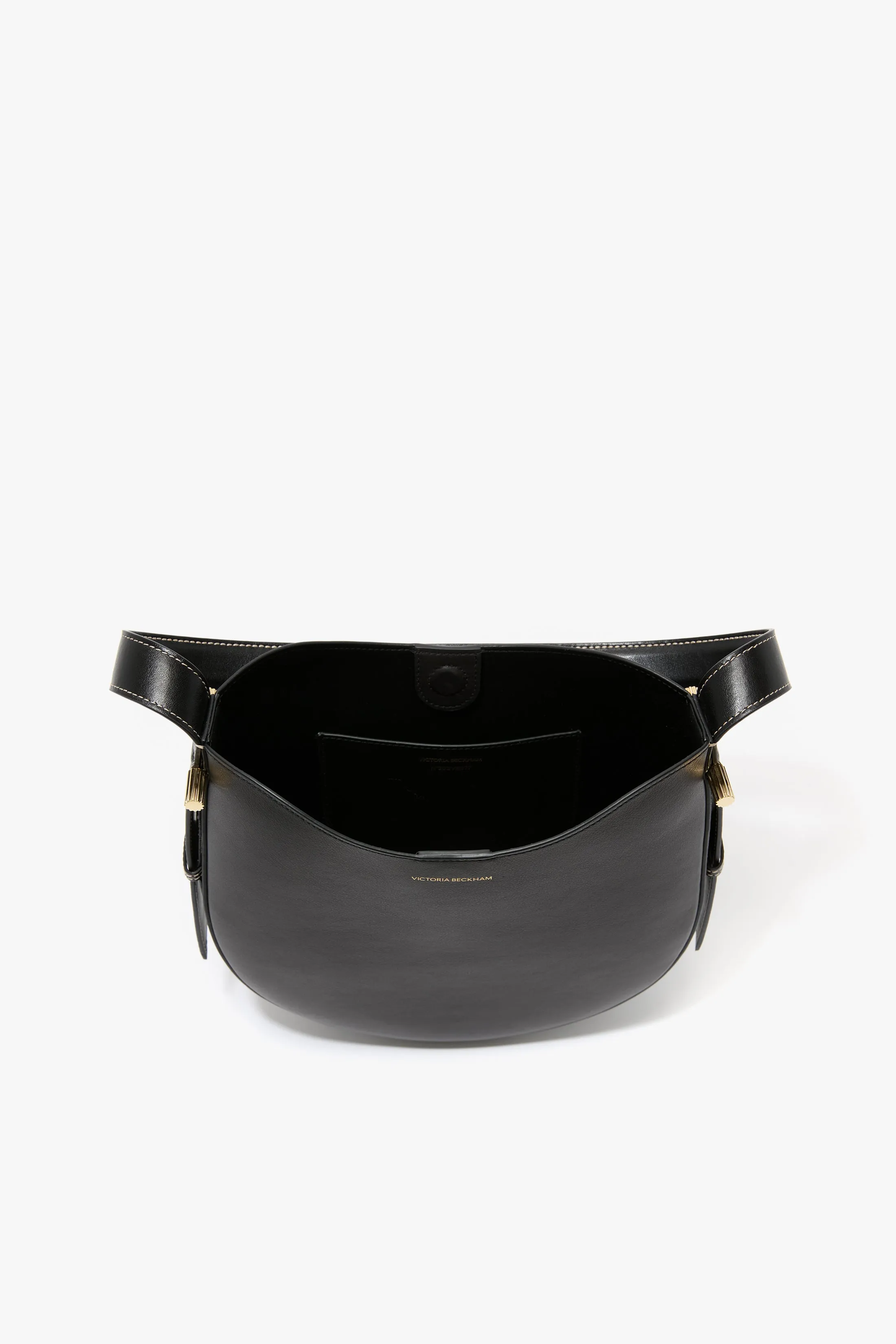 Medium Dia Hobo Bag In Black Smooth Leather
