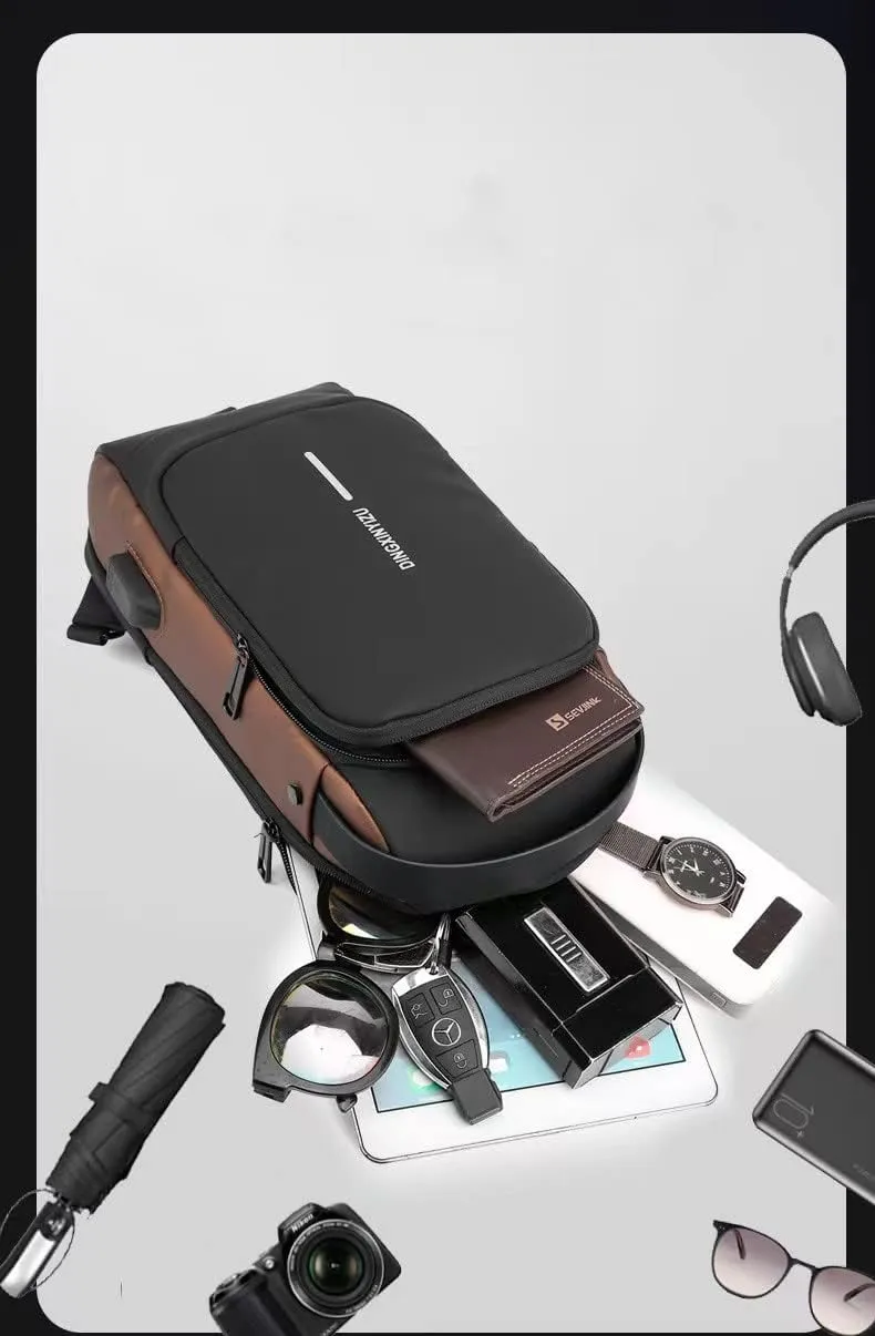 Men's chest bag canvas leisure bag sports small backpack oxford cloth single shoulder messenger bag