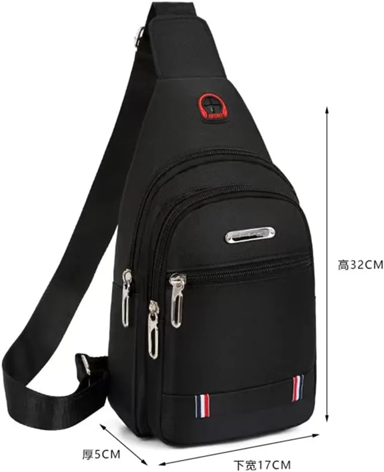 Men's chest bag canvas leisure bag sports small backpack oxford cloth single shoulder messenger bag