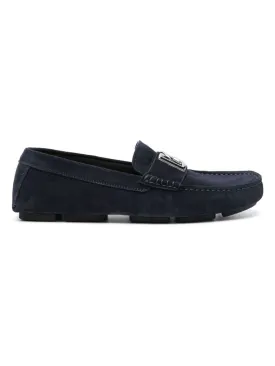 Men's Suede Leather Driver Shoes in Blue | Size 43 | A50598AT44186115
