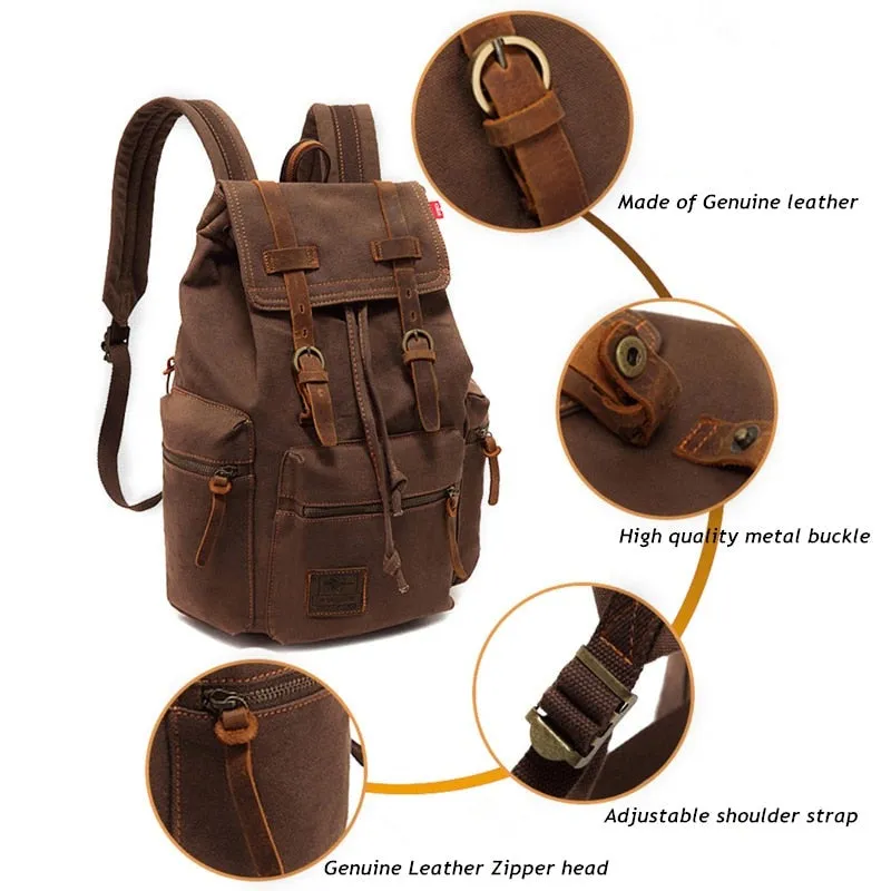 Men's Vintage Backpack Canvas Backpacks