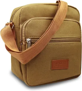 Messenger Bag for Man, Commuting Canvas Crossbody Bag with 3-Layer Zipper, Satchel Bag for Business Bag