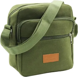 Messenger Bag for Man, Commuting Canvas Crossbody Bag with 3-Layer Zipper, Satchel Bag for Business Bag