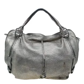 Metallic Silver Leather Large Bittersweet Hobo