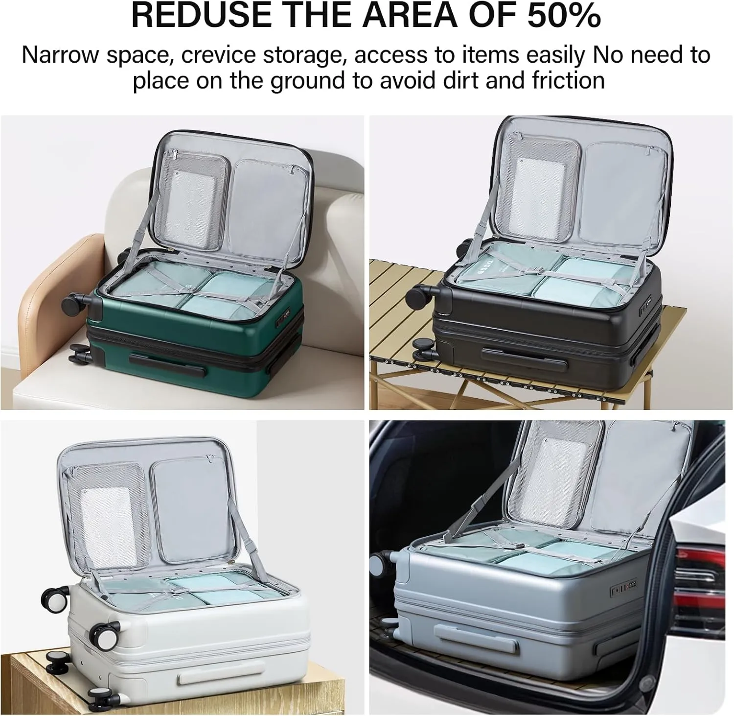 MILADA Expandable Carry On Luggage 22x14x9 Airline Approved Top Opening Hard Shell Suitcases TSA Carry On Luggage With Wheels 20 inch Carry On Suitcase Travel Luggage Carry On Bag, Blackish Green