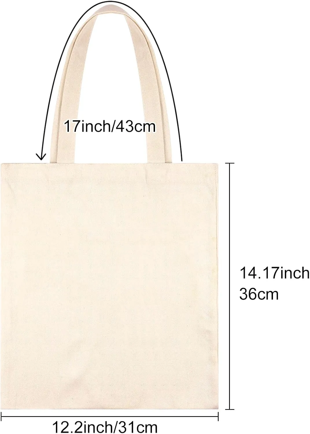 Morcheiong 20 Pack Cotton Canvas Bag Blank Tote Canvas Bags Reusable Grocery Shopping Bags, Suitable for DIY Craft, Promotion, Gift, Shopping, Advertising, Drawing, Grocery, Activity