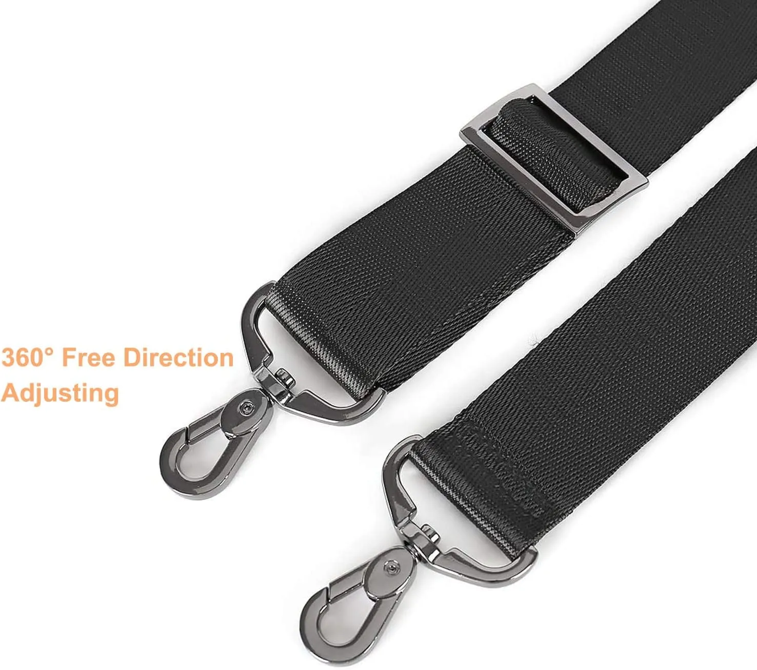 MOSISO 56 inch Shoulder Strap, Adjustable Thick Soft Universal Replacement Non-Slip Fit Padded with Metal Swivel Hooks for Laptop Shoulder Bag/Laptop Messenger Bag/Crossbody Bag, Black