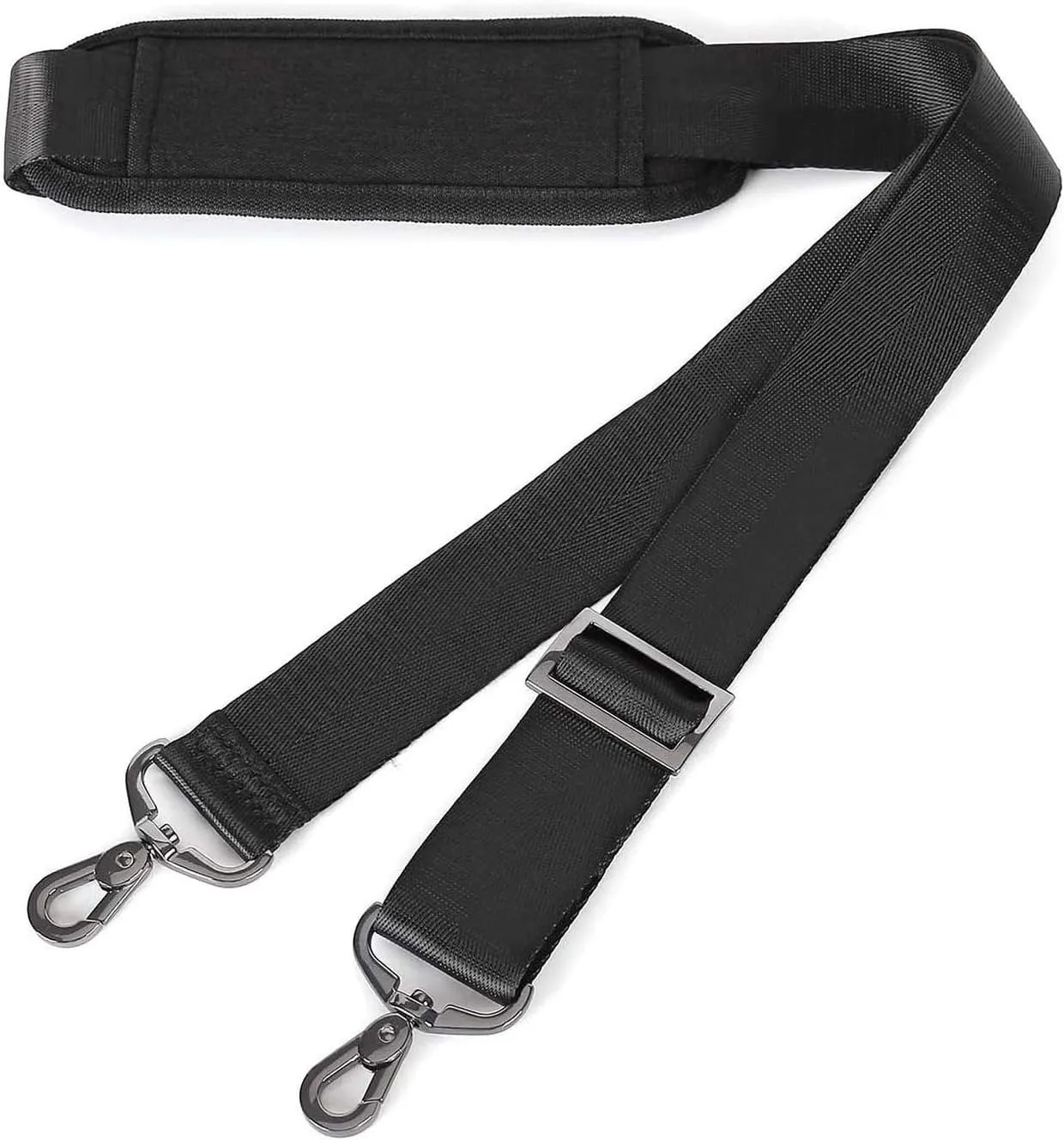 MOSISO 56 inch Shoulder Strap, Adjustable Thick Soft Universal Replacement Non-Slip Fit Padded with Metal Swivel Hooks for Laptop Shoulder Bag/Laptop Messenger Bag/Crossbody Bag, Black
