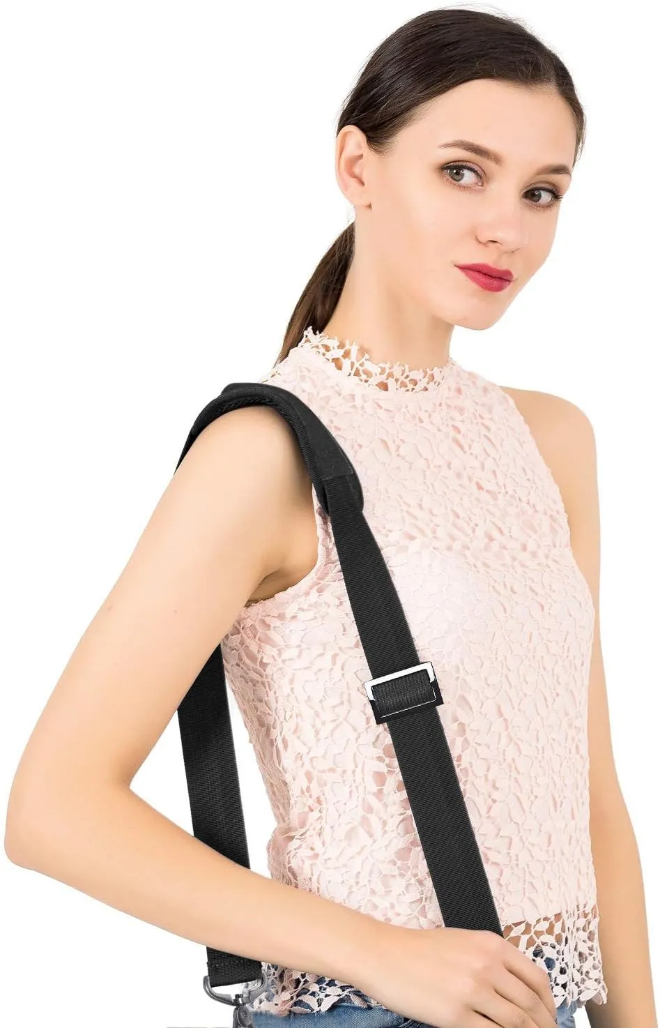 MOSISO 56 inch Shoulder Strap, Adjustable Thick Soft Universal Replacement Non-Slip Fit Padded with Metal Swivel Hooks for Laptop Shoulder Bag/Laptop Messenger Bag/Crossbody Bag, Black