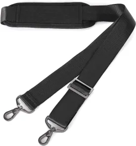 MOSISO 56 inch Shoulder Strap, Adjustable Thick Soft Universal Replacement Non-Slip Fit Padded with Metal Swivel Hooks for Laptop Shoulder Bag/Laptop Messenger Bag/Crossbody Bag, Black