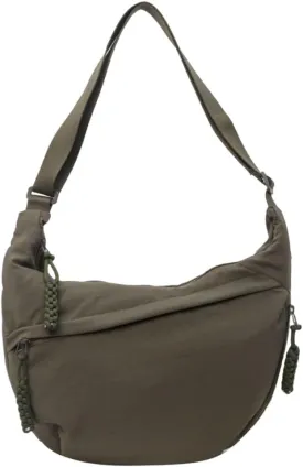 Nylon Crossbody Bags for Women, Trendy Medium Crescent Bag, Lightweight Woman Over Shoulder Purse with Zipper