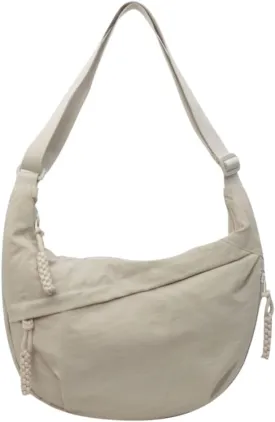 Nylon Crossbody Bags for Women, Trendy Medium Crescent Bag, Lightweight Woman Over Shoulder Purse with Zipper