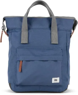 ORI LONDON Small Tote Bag Backpack - Nylon Tote Backpack for Women & Men - Wide Mouth, Chunky Zippers - The Bantry, Burnt Blue Canvas