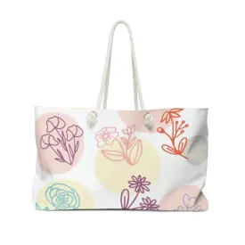 Oversized Trendy Floral Weekender Tote