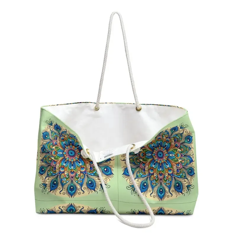 Peacock Paradise Oversized Polyester Weekender Tote